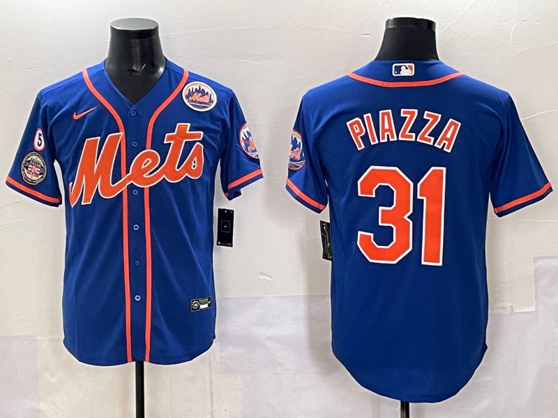 Men 2025 New York Mets #31 Piazza Blue Game Nike MLB Jersey style 015->new york mets->MLB Jersey